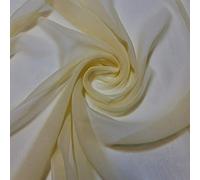 Plain/Solid Moss Crepe Chiffon Sheer Semi Transparent 100% Polyester Dress Craft Fabric Material 45" - 112 cm Wide Sold As 1 Meter Pre - Cut Lengths (Available in 28 Colours) (Lemon)