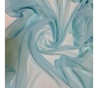 Plain/Solid Moss Crepe Chiffon Sheer Semi Transparent 100% Polyester Dress Craft Fabric Material 45" - 112 cm Wide Sold As 1 Meter Pre - Cut Lengths (Available in 28 Colours) (Duck Egg)