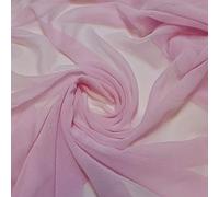 Plain/Solid Moss Crepe Chiffon Sheer Semi Transparent 100% Polyester Dress Craft Fabric Material 45" - 112 cm Wide Sold As 1 Meter Pre - Cut Lengths (Dusty Pink)