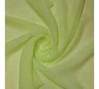 Plain/Solid Moss Crepe Chiffon Sheer Semi Transparent 100% Polyester Dress Craft Fabric Material 45" - 112 cm Wide Sold As 1 Meter Pre - Cut Lengths (Available in 28 Colours) (Flo Lime Green)