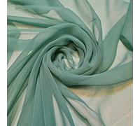 Plain/Solid Moss Crepe Chiffon Sheer Semi Transparent 100% Polyester Dress Craft Fabric Material 45" - 112 cm Wide Sold As 1 Meter Pre - Cut Lengths (Sea Green)