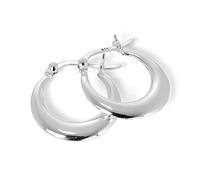 Plain Sterling Silver Small Creole 17mm Hoop Earrings