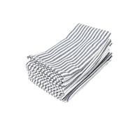 Plain Striped Linen Cotton Blended Dinner Cloth Napkins Tea Towels Set of 12 (40 x 30 cm) for Events Home Washable