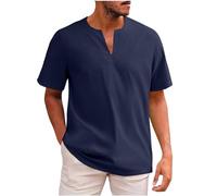 Plain T Shirts Men, V Neck T Shirts for Men UK Clearance Solid Color Short Sleeve Breathable T-Shirt Summer Basic Tee Casual Regular Fit Shirts Comfortable Workout Tops Activewear Navy