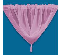 Plain Tasseled Voile Swags Net Curtains Voile Swag Valance Pelmet (Blush)
