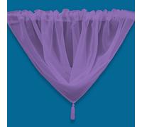 Plain Tasseled Voile Swags Net Curtains Voile Swag Valance Pelmet (Orchid)