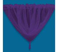 Plain Tasseled Voile Swags Net Curtains Voile Swag Valance Pelmet (Plum)