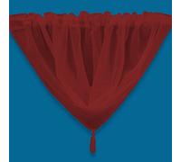 Plain Tasseled Voile Swags Net Curtains Voile Swag Valance Pelmet (Red)