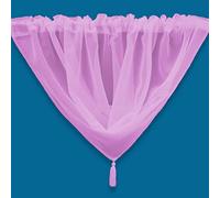 Plain Tasseled Voile Swags Net Curtains Voile Swag Valance Pelmet (Rose)