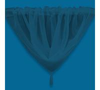 Plain Tasseled Voile Swags Net Curtains Voile Swag Valance Pelmet (Teal)