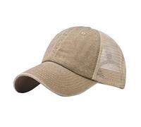 Plain Trucker Cap Baseball Cap Denim Buckle Outdoor Sunshade Hat Baseball Cap for Dog (Khaki, One Size)