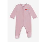 Plain Velour Sleepsuit for Babies, PETIT BATEAU rose