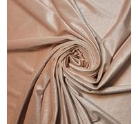 Plain Velvet Quality Soft Velour Premium Stretch Dress Fabric Material 58" - 150 cm Wide Sold As 1 Meter Pre - Cut Lengths (Nude)