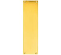 Plain Victorian Door Finger Plate 298 X 73mm Polished Brass Push Plate