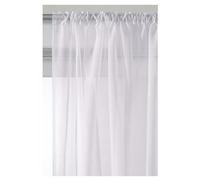 Plain Voile Curtain Panel, Slot Top Heading, Rod Pocket Header, Ready Made Sheer Voile Panels (59" x 90", White)
