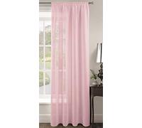 Plain Voile Woven Slot Top Premium Sheer Voile Panel - Internal Door Curtains, Patio Door Curtains, Privacy Window Voiles (Baby Pink, 59" Width x 72" Drop)