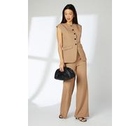 Plain Waistband Detail Wide Leg Trousers Principles Taupe 16