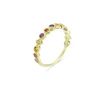 Plain Wedding Ring, Matching Wedding Rings Geometric Type with Colorful Topaz 18.1K Gold Size K 1/2