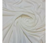 Plain White/Ivory Stretch Jersey Fabric ITY Dress Craft Material 58" Meter (Ivory)