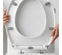 Plain White Oval Soft Close Toilet Seat 45 X 36Cm Quick Release With Fittings Included