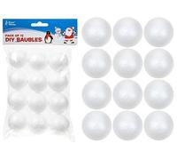 Plain White Polyfoam DIY Baubles - 3.6cm (Pack of 12) - Premium Christmas Ornaments - Perfect for Personalized Home Decor & Festive Gifts