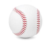 Plain White PU Baseball - Unbranded Synthetic Leather Baseball with Red Stitching - Regulation Size Autograph Ball, Display Ball, Personalisation & Printing Blank