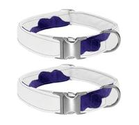 Plain white world, dotted with blooming flowers Adjustable Pet Collar for Small Medium Large Dogs & Cats, Reflective Strip for Night Safety, Soft Comfort Pad