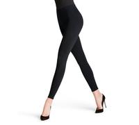 FALKE Women's Cotton Seamless W Le Opaque Plain 1 Pair Leggings, Blue Marine 6179, S 36-38