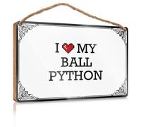 Plain Wood Signs For Crafts I Love My Ball Python Wooden Sign Restroom Decor Bathroom Decor Wall Art(15X28CM)