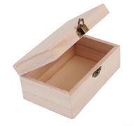 Plain Wooden Storage Box, Multipurpose Square Hinged Storage Boxes For Parties Weddings Christmas Eve Birthday(M)