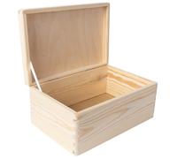 Plain Wooden Storage Box with Lid | Hinged Lid | Silver Hinges