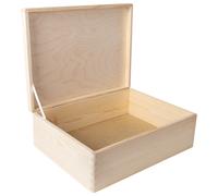 Creative Deco XL Plain Wooden Storage Box | 40 x 30 x 14 cm (+/-1 cm)