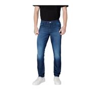 Plain Worn Out Effect Jeans - male - Armani Exchange - Slim Fit Jeans - Blue - W38 L32 - Jeans W38 L32