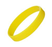 Plain Yellow Coloured Silicone Sports Arm Exercise Wristband Bracelets Rubber Wrist Bands Party Accessories For Men Women Boys Girls (Pack of 5)
