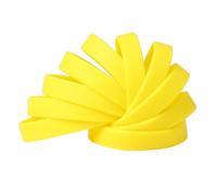 Plain Yellow Coloured Silicone Sports Arm Exercise Wristband Bracelets Rubber Wrist Bands Party Accessories For Men Women Boys Girls (Pack of 25)
