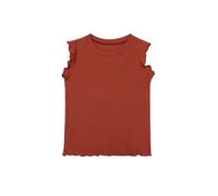 Plain Yellow Girls T-Shirts Summer Ruffle Sleeve Tops Ruffle Neck A-Line Blouse Kids Loose Elegant Shirt Leisure Fashion Top Children's Clothing (Brown, 9-10 Years)