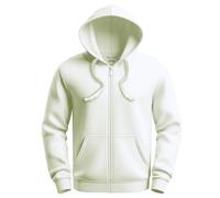 Plain Zipper Hoodie Hooded Top Unisex Mens Ladies Hooded Sweatshirts Off-white