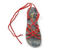 Plaka Flat Gladiator Sandals for Women Sahara red Size: 5 UK