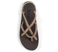 Plaka Lagoon Arch Support Sandals for Women - Comfort Collection, Strappy Braided & Water-Resistant Design - Ideal for Walking, Beach & Summer Use - Patented Sole, Brazilian Sand, 5 UK