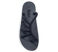 Plaka Relief Flip Flops for Women with Arch Support | Comfy Sandals for Women | Perfect for the Beach, Long Walks or Poolside, Classic Black, 6 UK