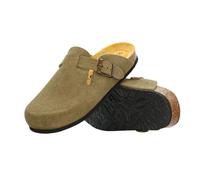 Plakton | Blogg | Afelpado Suede | Women's | Cork Footbed Clogs | Light Kaki UK 5.5