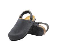 Plakton | Oslo | Afelpado Suede | Women's | Backstrap Clogs | Carbon UK 5