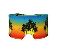 Plam Tree Tropical Island at Sunset Print Print Soft Eye and Ear Muffs for Adults Sleeping Protection Cover for Travel Nap Relief