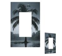 Plam Tree Wall Plate Cover Modern Decorative 1 Gang Light Switch Cover Unbreakable Receptacle Outlet Covers For Living Room Bedroom Home Decor 1 Gang