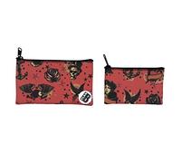 Plan B, Coin Purse X2 Tattoo 02, Set of 2 Coin Pouches, Sizes14 x 8 cm and 11 x 6 cm, Classic Tattoos on Red Background