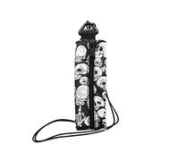 Plan B, Protective Case for Electronic Cigarette/Vape 2,50 cm Diameter, Hardcore, with Cord 100 cm, Black Background Stamped with White Skulls