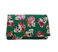 Plan B, Rolling Tobacco Cigarette Case, Yolo 03, 16 x 8.5 cm, 50 g, with EVA Rubber Bag, Skulls on green background, Unisex, Made of Fabric (Dead Mex)