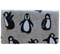 Plan B, Wallet, Purse Compact Penguin, 15 x 9 cm, with 5 Card Holder, Beige with Printed Drawings