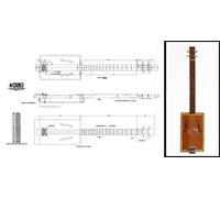 Plan of a 4-string Acoustic Cigar Box Guitar - Full Scale Print