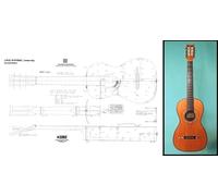 Plan of a Louis Panormo 1831 Early Classical Guitar - Full Scale Print